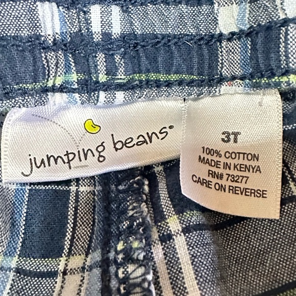 Jumping Beans Boys Green/Blue Plaid Cotton Shorts 3T - Picture 4 of 4